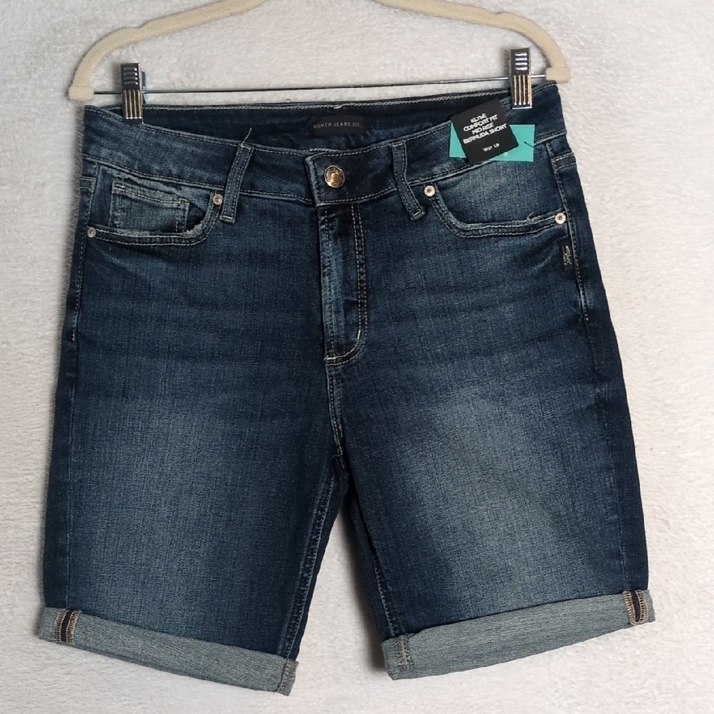 Silver Jeans Elyse Womens Comfort Fit Mid Rise Bermuda Shorts‎ Waist 27